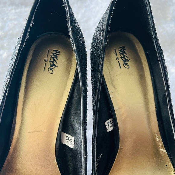 WOMEN’S MOSSIMO SPARKLE GLITTER BLACK STILETTOS HEELS - Picture 10 of 14